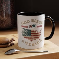 Image 4 of God Bless America Accent Coffee Mug – Patriotic USA Flag Map (11/15oz)