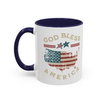 Image 5 of God Bless America Accent Coffee Mug – Patriotic USA Flag Map (11/15oz)
