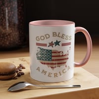 Image 10 of God Bless America Accent Coffee Mug – Patriotic USA Flag Map (11/15oz)