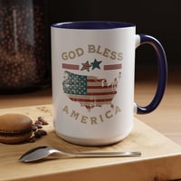 Image 22 of God Bless America Accent Coffee Mug – Patriotic USA Flag Map (11/15oz)