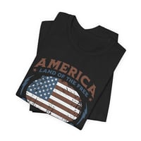 Image 5 of America Vintage Flag T-Shirt – "Land of the Free, Home of the Brave" Patriotic Tee