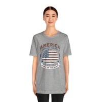 Image 13 of America Vintage Flag T-Shirt – "Land of the Free, Home of the Brave" Patriotic Tee