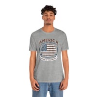 Image 14 of America Vintage Flag T-Shirt – "Land of the Free, Home of the Brave" Patriotic Tee
