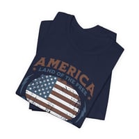 Image 15 of America Vintage Flag T-Shirt – "Land of the Free, Home of the Brave" Patriotic Tee