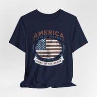 Image 16 of America Vintage Flag T-Shirt – "Land of the Free, Home of the Brave" Patriotic Tee