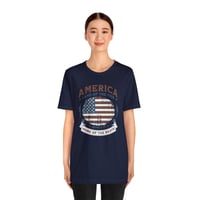 Image 18 of America Vintage Flag T-Shirt – "Land of the Free, Home of the Brave" Patriotic Tee