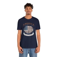 Image 19 of America Vintage Flag T-Shirt – "Land of the Free, Home of the Brave" Patriotic Tee