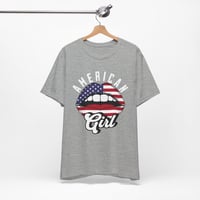 Image 3 of American Girl Flag Lips T-Shirt — Patriotic 4th of July Tee