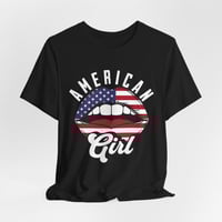 Image 5 of American Girl Flag Lips T-Shirt — Patriotic 4th of July Tee