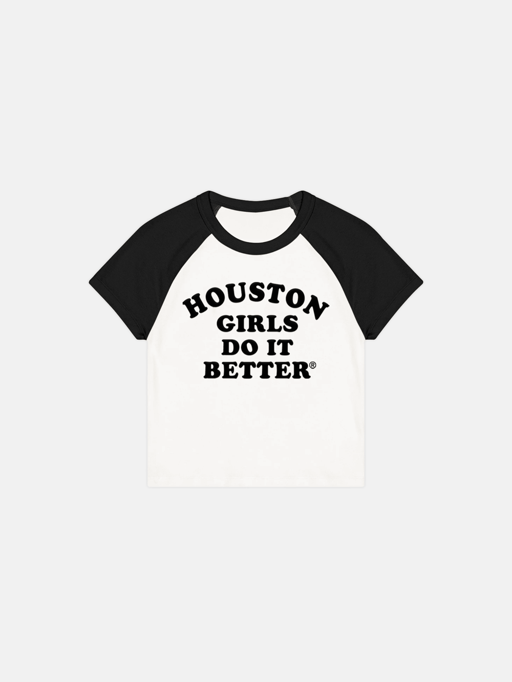Image of HOUSTON GIRLS DO IT BETTER® WOMEN'S RAGLAN TEE - WHITE / BLACK / BLACK
