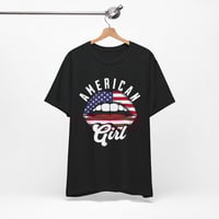 Image 6 of American Girl Flag Lips T-Shirt — Patriotic 4th of July Tee