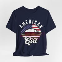 Image 8 of American Girl Flag Lips T-Shirt — Patriotic 4th of July Tee