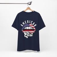 Image 9 of American Girl Flag Lips T-Shirt — Patriotic 4th of July Tee