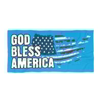 Image 1 of God Bless America Beach Towel - Patriotic USA Flag Pool & Lake Towel