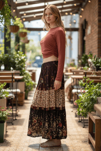 Image 1 of Midi Brown Skirt M/L