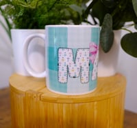 Image 2 of Fun Handmade MAMA 12oz Ceramic Mug, gift, mother's day, coffee, cup, hot, tea, bow
