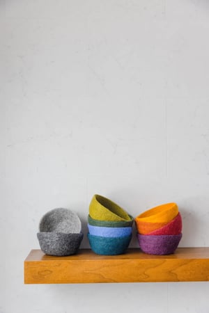 Image of Small Wool Felt Bowl from Fibres of Life - Many Colors!