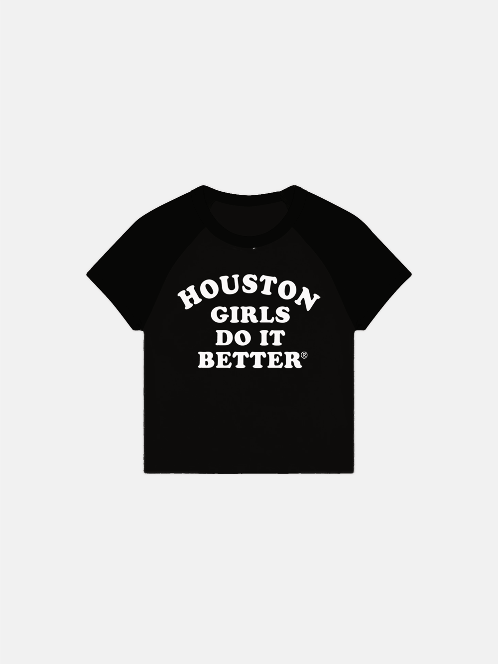 Image of HOUSTON GIRLS DO IT BETTER® WOMEN'S RAGLAN TEE - BLACK / BLACK / WHITE