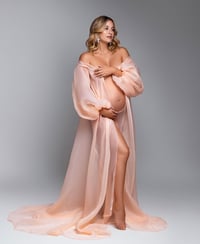Image 1 of Maeve organza cape dress