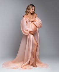 Image 2 of Maeve organza cape dress