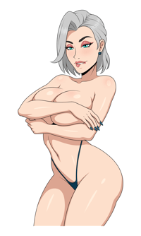 Luna undressed OC front, 3.5 inches or  9cm