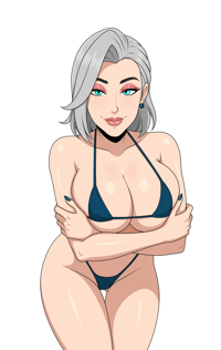 Luna lean in OC front, 3.5 inches or  9cm