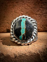 Image 2 of WL&A Handmade Heavy Ingot Black Jack Cigar Band Ring - Size 11