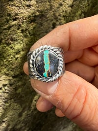 Image 4 of WL&A Handmade Heavy Ingot Black Jack Cigar Band Ring - Size 11