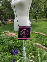 Image 3 of Bear Paw Cross-Body Bag - Black & Pink - Native American
