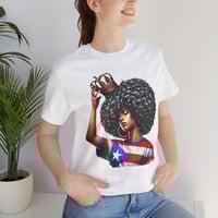 Image 1 of Puerto Rican Queen Afro Tee — Black Pride Flag Shirt