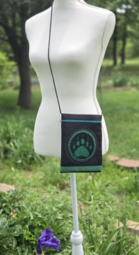 Image 2 of Bear Paw Cross-Body Bag - Black & Green- Native American