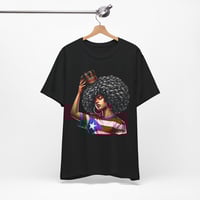 Image 9 of Puerto Rican Queen Afro Tee — Black Pride Flag Shirt