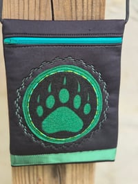 Image 4 of Bear Paw Cross-Body Bag - Black & Green- Native American