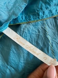 Image 5 of Vintage Y2K blue embellished cami with gree lace and embroidery 