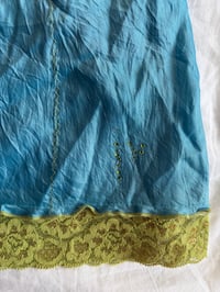 Image 6 of Vintage Y2K blue embellished cami with gree lace and embroidery 