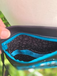 Image 4 of Bear Paw Cross-Body Bag - Black & Turquoise- Native American