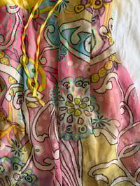 Image 4 of Vintage Y2K yellow fairy floral sparkly cami with balloon hem 