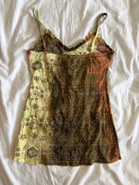 Image 2 of Vintage Y2K Cache Cache floral graphic cami with ruffled side split 