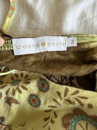 Image 3 of Vintage Y2K Cache Cache floral graphic cami with ruffled side split 