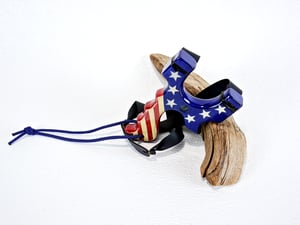 Image of USA Patriotic Slingshot, Menace Frame, Birchwood Sling Shot, Semiquincentennial 250th anniversary
