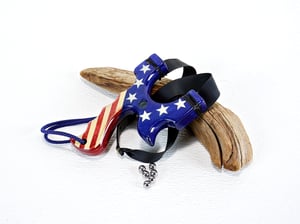 Image of USA Patriotic Slingshot, Menace Frame, Birchwood Sling Shot, Semiquincentennial 250th anniversary