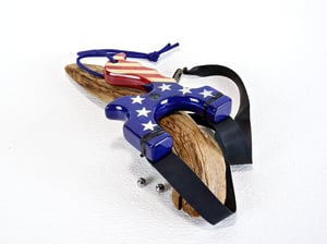 Image of USA Patriotic Slingshot, Menace Frame, Birchwood Sling Shot, Semiquincentennial 250th anniversary