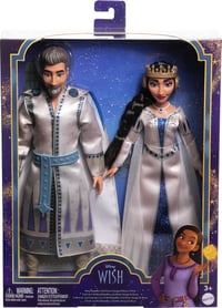 Mattel Disney's Wish 2-Doll Set - King Magnifico & Queen Amaya Posable Fashion Dolls 