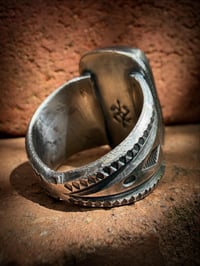 Image 5 of WL&A Handmade Heavy Ingot Black Jack Sunrise Cigar Band Ring - Size 10.5