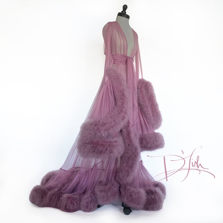 Mauve Extra Deluxe Cassandra Dressing Gown PRE-ORDER