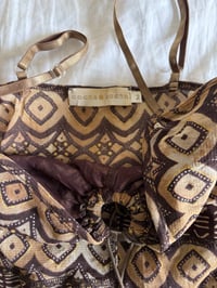 Image 3 of Vintage Y2K brown boho cami with o ring halter neck and beaded detail