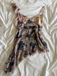 Image 1 of Vintage Y2K rare silk asymmetrical hem floral fairy cami 
