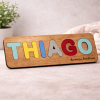 Image 2 of Wooden Name Puzzle with Stand – Custom Colors & Words