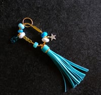 Image 1 of Trendy Handmade Turquoise Key Chain, bag charm, star, gummie bear, mother's day, gift
