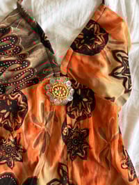 Image 3 of Vintage Y2K Orange and brown boho halter neck with embellishment 